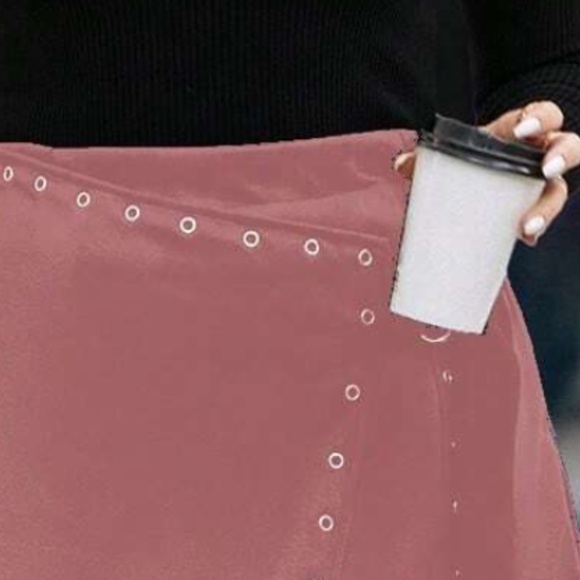 Plus Solid Stretchy Waist Tie Belt Mini Skirt - Picture 5 of 7